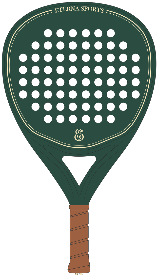 Technical front view of the Bel Air Green — 12K Carbon padel racket