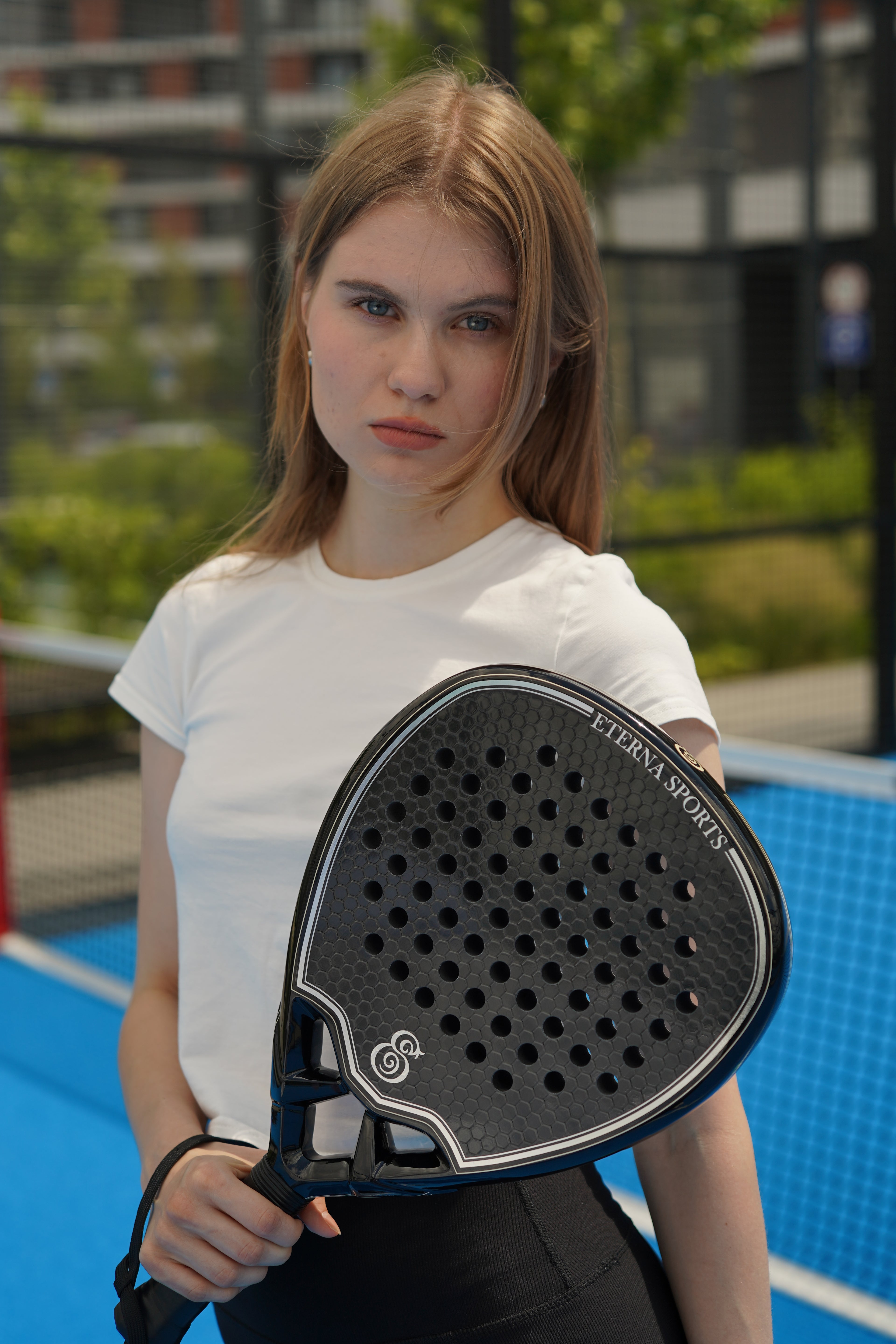 Eterna Sports Tribeca Laser Black Matte padel racket, detail
