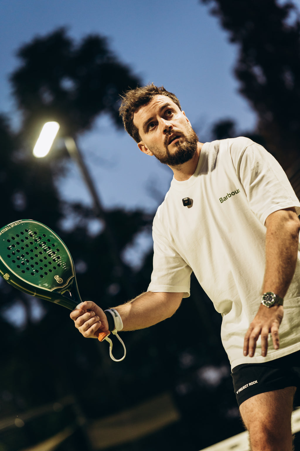 Eterna Sports Bel Air Green Glossy padel racket, on-court 5