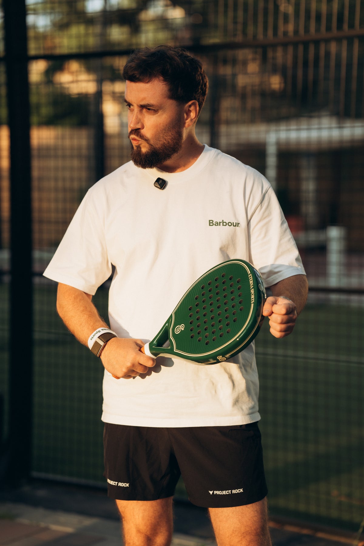 Eterna Sports Bel Air Green Glossy padel racket, on-court 6