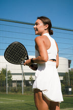Eterna Sports Tribeca Laser Black Matte padel racket, on-court 6