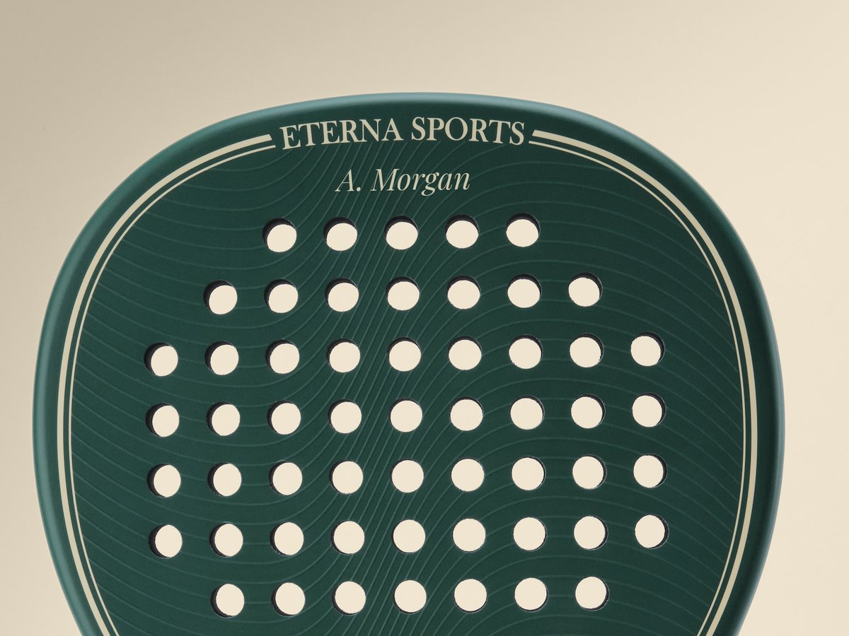 The mock-up sent by email: a name in place below the Eterna Sports lettering