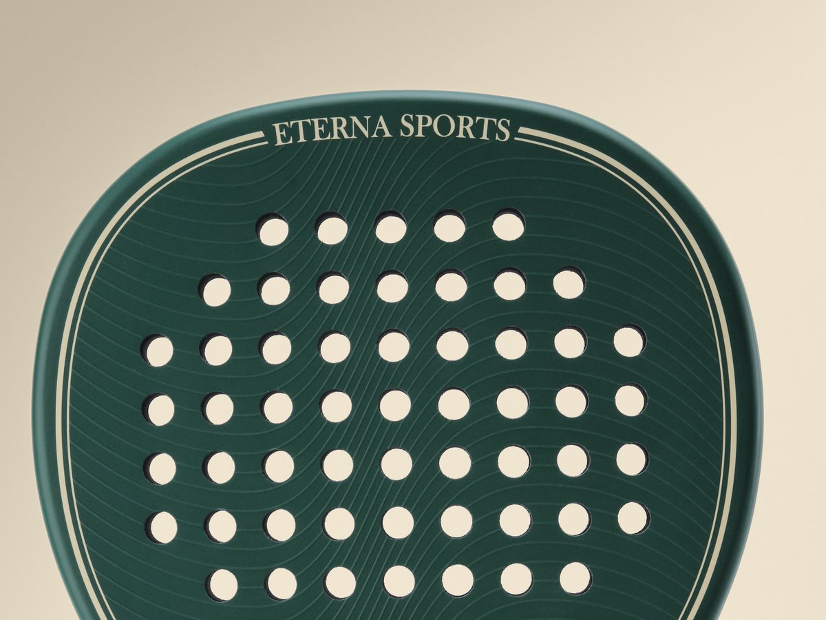 A Bel Air Green padel racket before engraving
